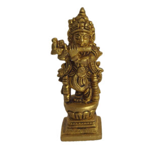 Brass Antique Krishna Idol Small